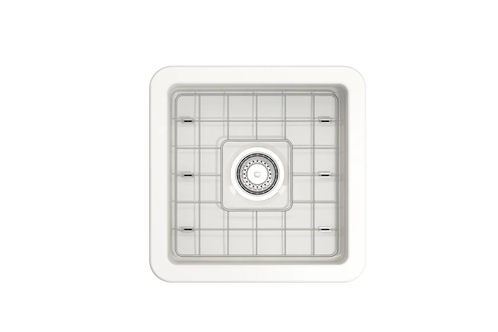 BOCCHI Sotto 18" Fireclay Undermount Single Bowl Bar Sink with Protective Bottom Grid and Strainer, White, 1359-001-0120