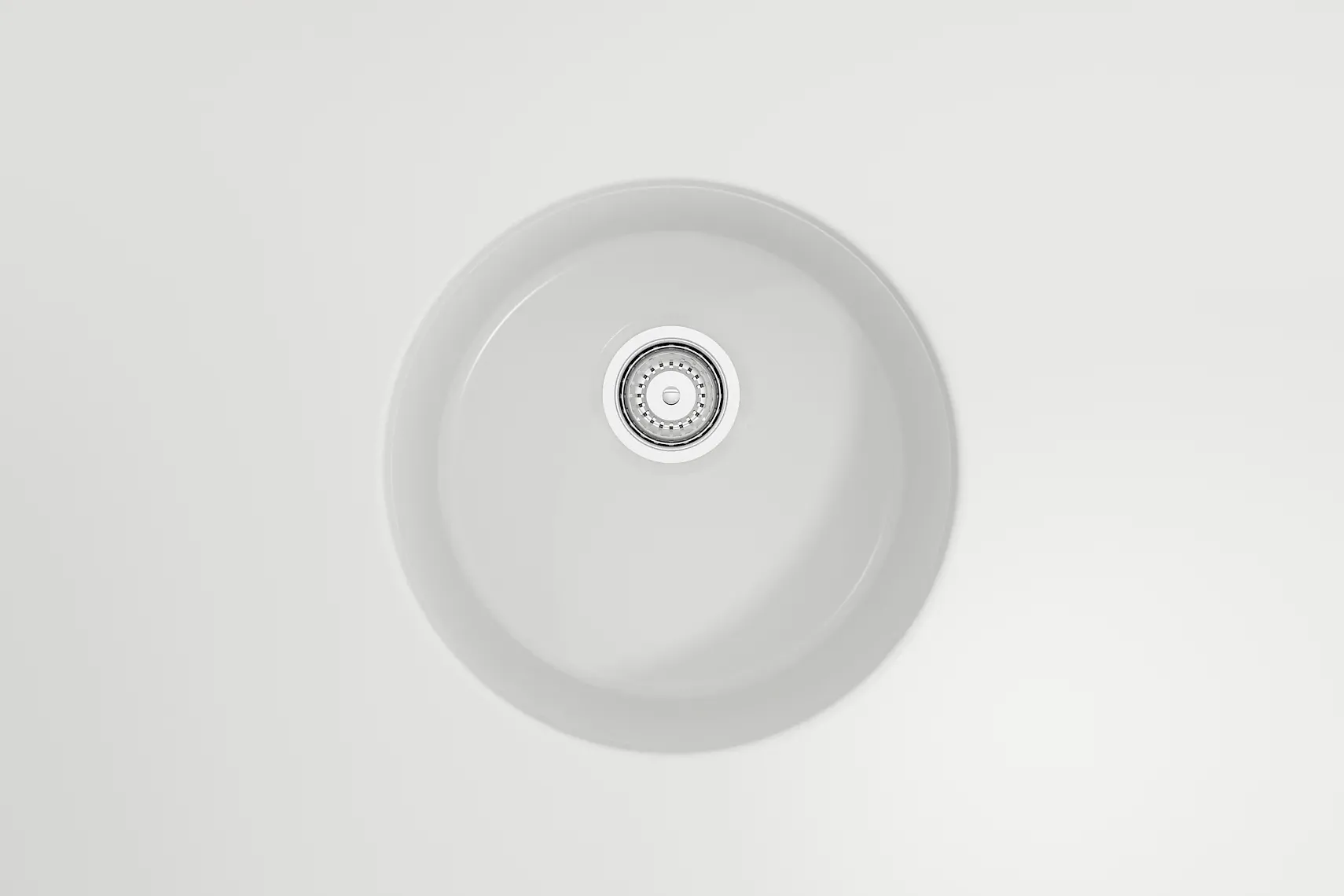 BOCCHI Sotto 18.5" Round Fireclay Undermount Single Bowl Bar Sink with Protective Bottom Grid and Strainer, Matte White, 1361-002-0120