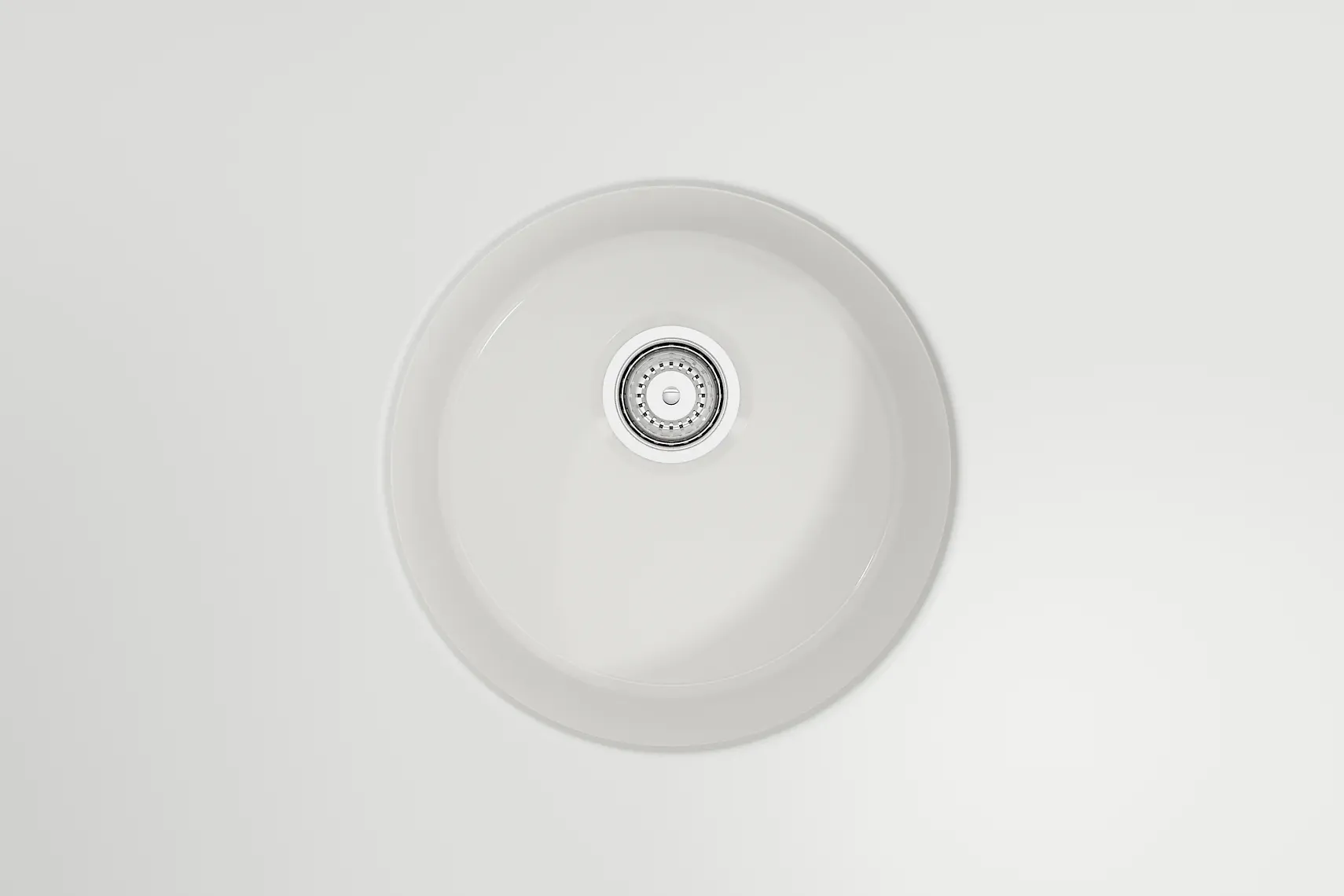 BOCCHI Sotto 18.5" Round Fireclay Undermount Single Bowl Bar Sink with Protective Bottom Grid and Strainer, White, 1361-001-0120