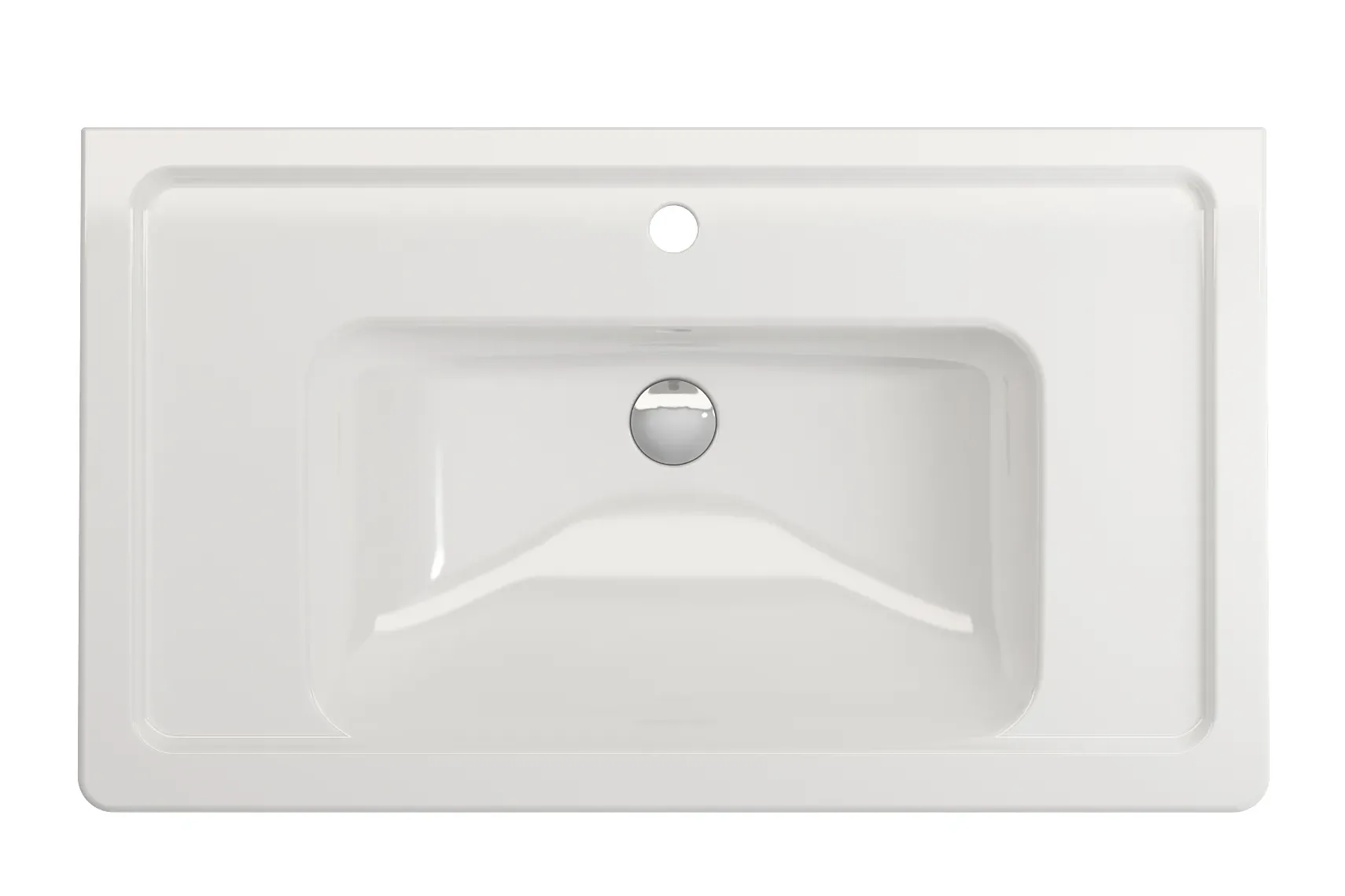 BOCCHI Taormina 34" Rectangle Wallmount Fireclay Bathroom Sink, White, Single Faucet Hole, 1008-001-0126
