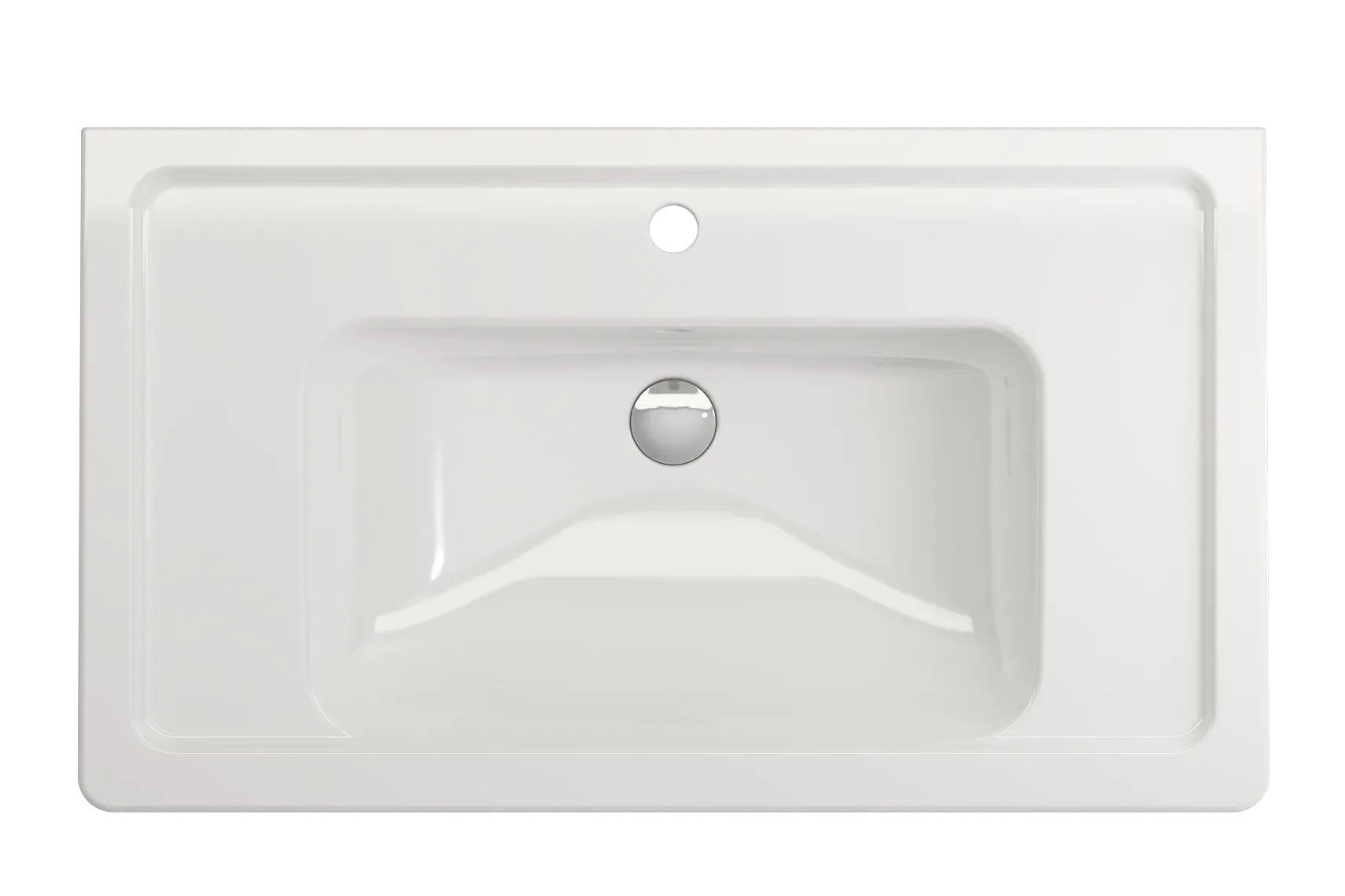 BOCCHI Taormina 34" Rectangle Wallmount Fireclay Bathroom Sink, White, Single Faucet Hole, 1008-001-0126