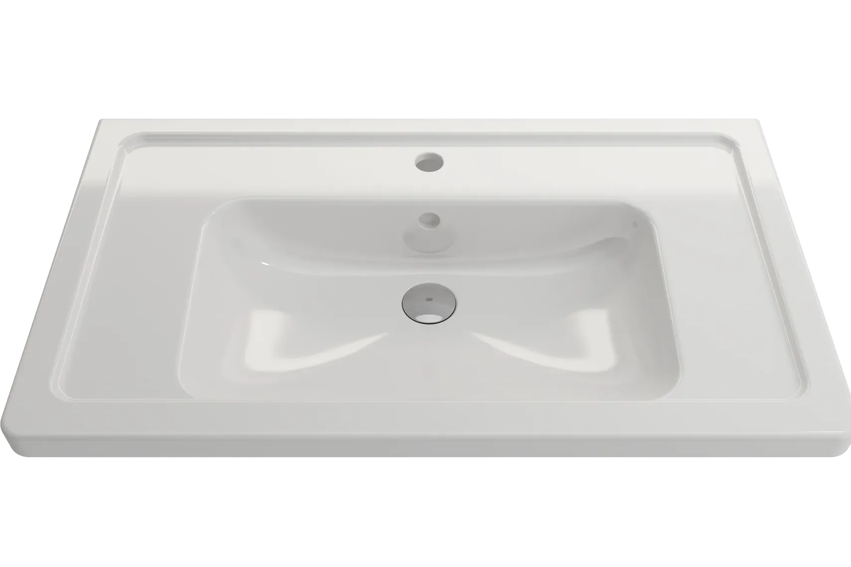 BOCCHI Taormina 34" Rectangle Wallmount Fireclay Bathroom Sink, White, Single Faucet Hole, 1008-001-0126