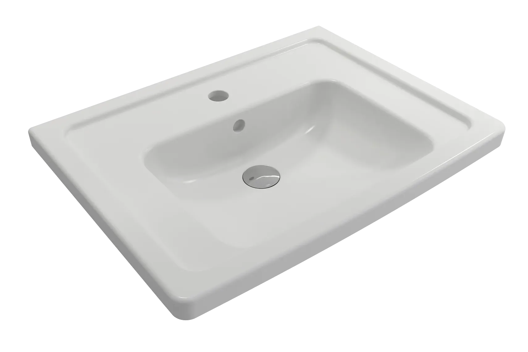 BOCCHI Taormina 26" Rectangle Wallmount Fireclay Bathroom Sink, Matte White, Single Faucet Hole, 1007-002-0126