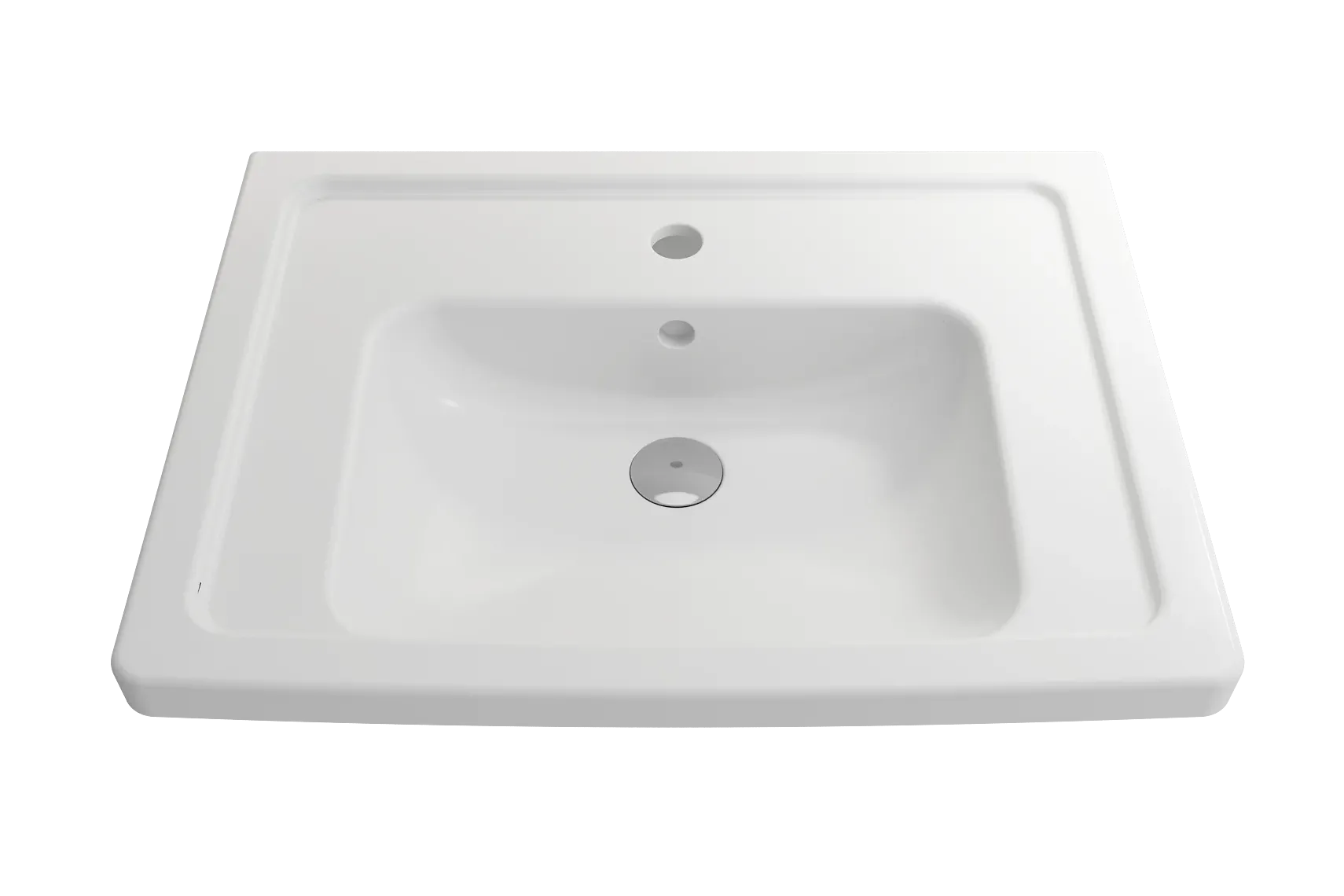 BOCCHI Taormina 26" Rectangle Wallmount Fireclay Bathroom Sink, Matte White, Single Faucet Hole, 1007-002-0126