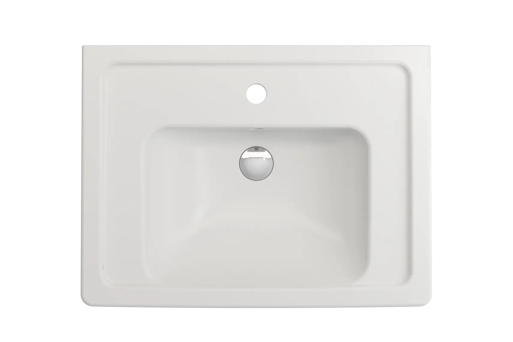 BOCCHI Taormina 26" Rectangle Wallmount Fireclay Bathroom Sink, Matte White, Single Faucet Hole, 1007-002-0126