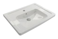 BOCCHI Taormina 26" Rectangle Wallmount Fireclay Bathroom Sink, White, Single Faucet Hole, 1007-001-0126