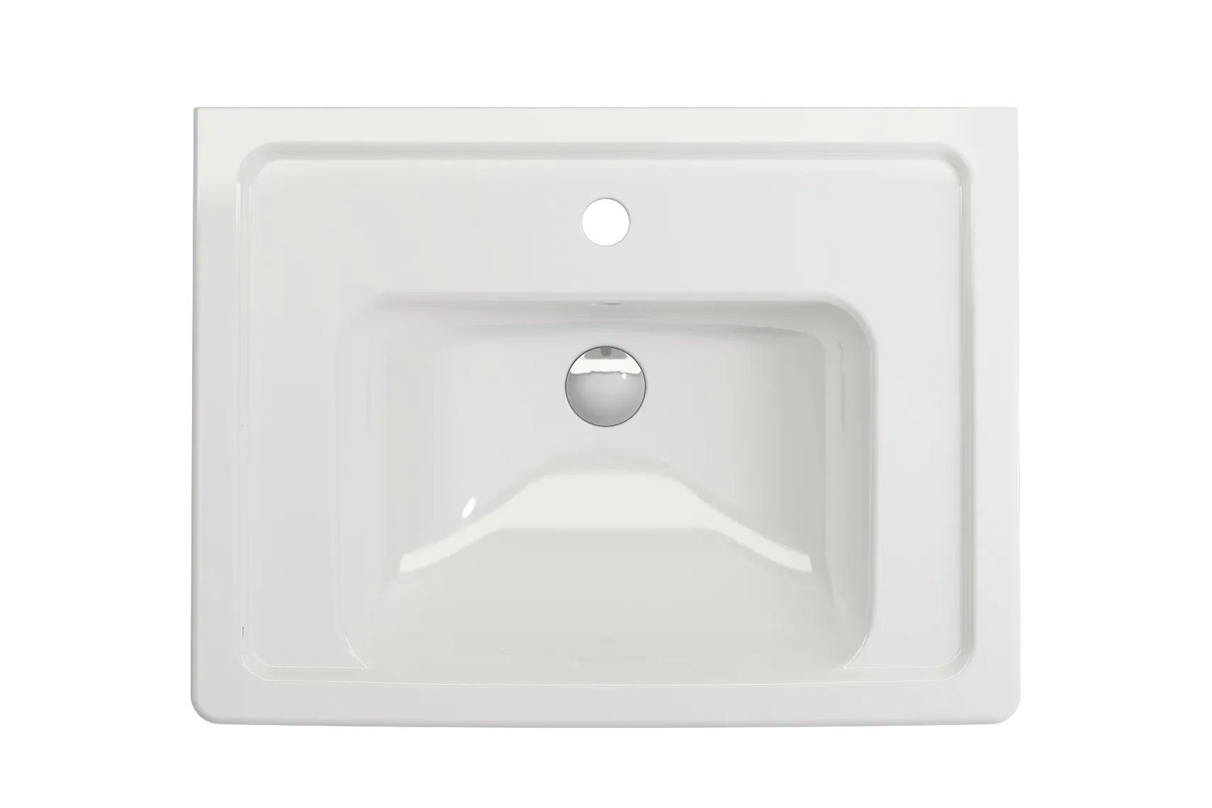 BOCCHI Taormina 26" Rectangle Wallmount Fireclay Bathroom Sink, White, Single Faucet Hole, 1007-001-0126