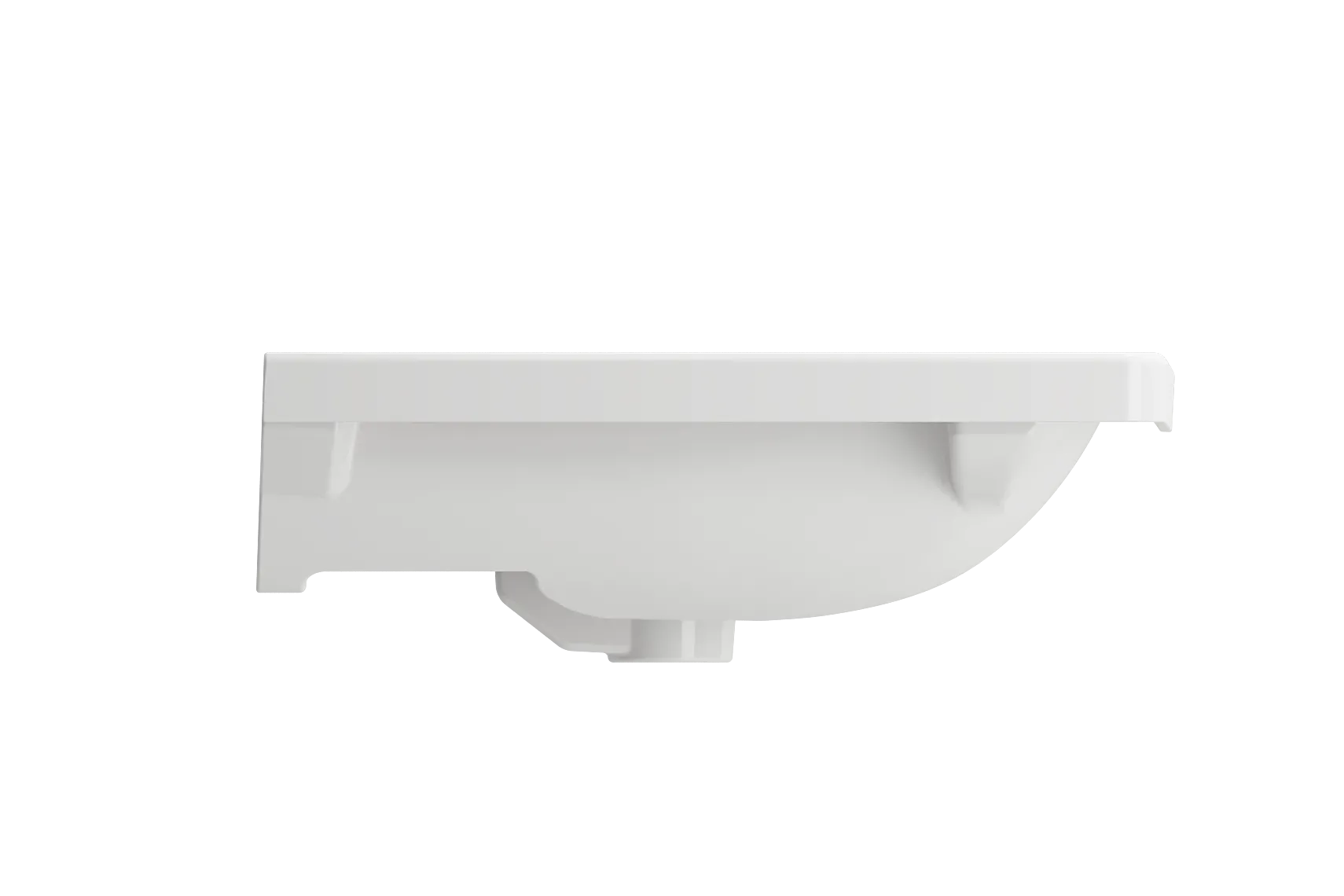 BOCCHI Taormina 26" Rectangle Wallmount Fireclay Bathroom Sink, White, Single Faucet Hole, 1007-001-0126