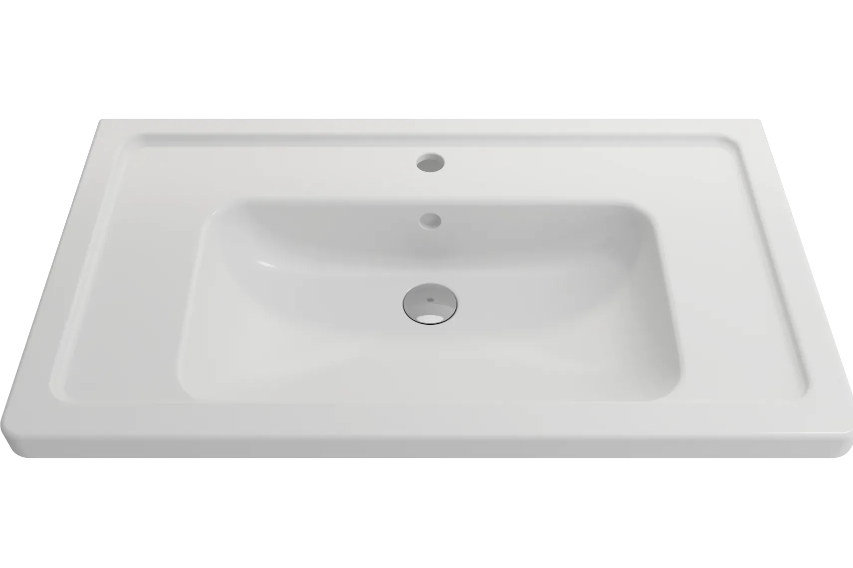 BOCCHI Taormina 34" Rectangle Wallmount Fireclay Bathroom Sink, Matte White, Single Faucet Hole, 1008-002-0126
