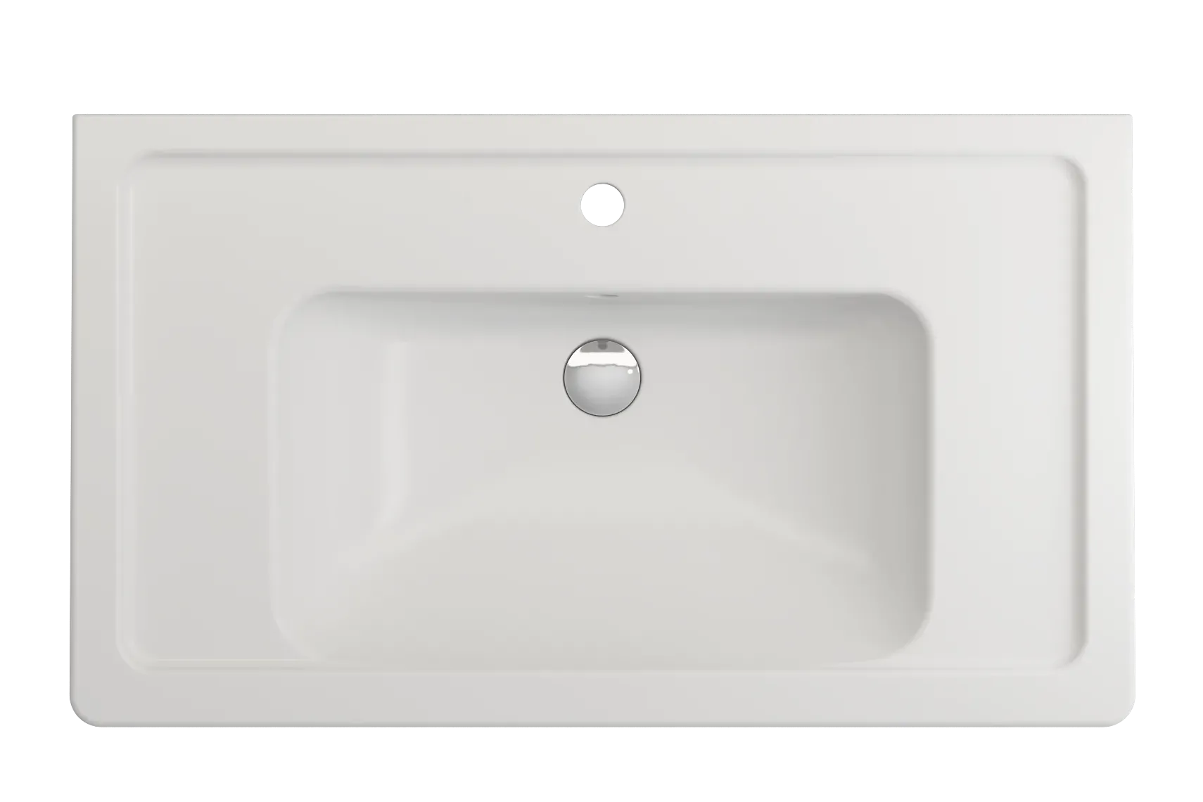 BOCCHI Taormina 34" Rectangle Wallmount Fireclay Bathroom Sink, Matte White, Single Faucet Hole, 1008-002-0126
