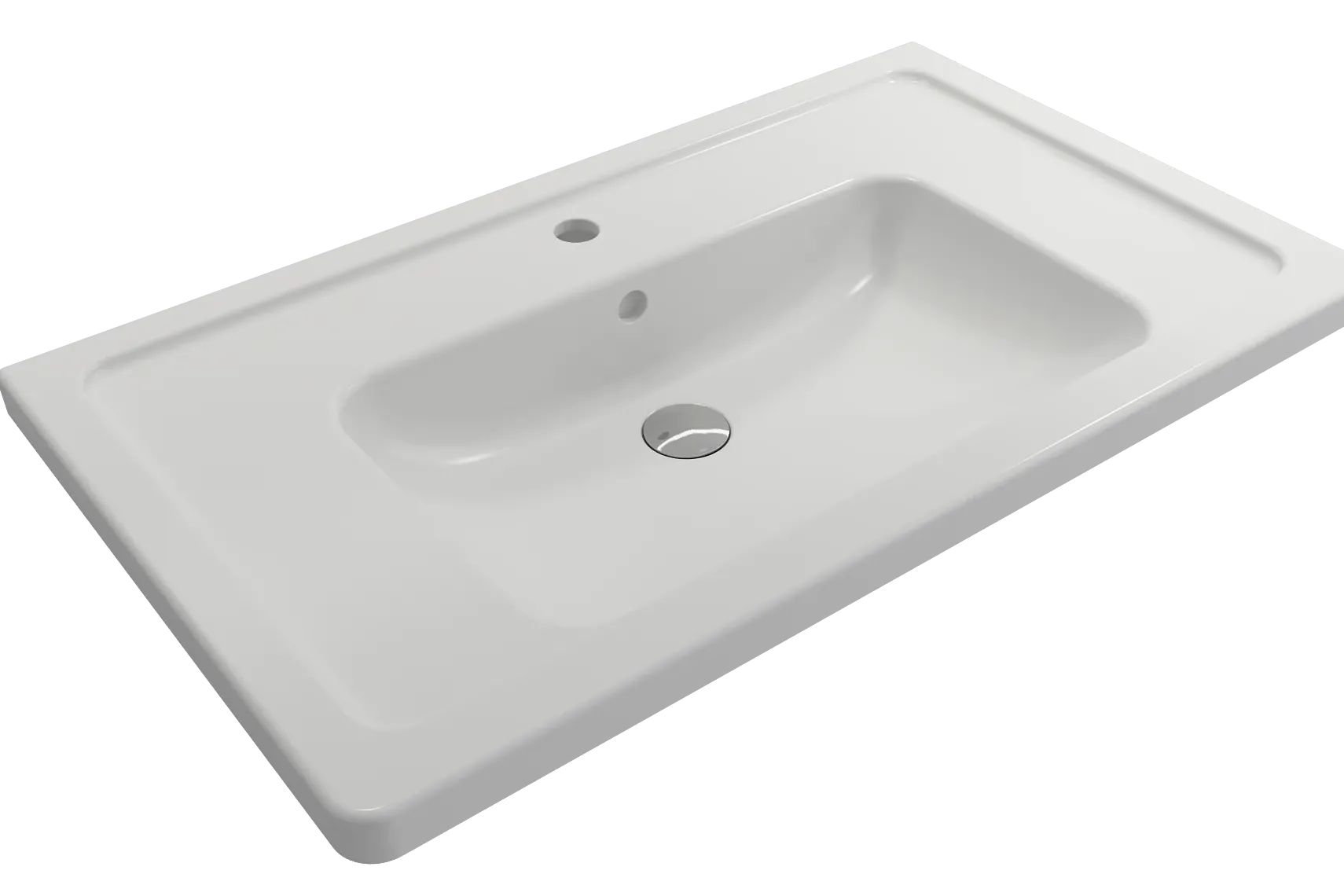 BOCCHI Taormina 34" Rectangle Wallmount Fireclay Bathroom Sink, Matte White, Single Faucet Hole, 1008-002-0126
