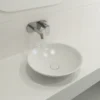 BOCCHI Venezia 16" Round Vessel Fireclay Bathroom Sink, Matte White, 1120-002-0125