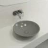 BOCCHI Venezia 16" Round Vessel Fireclay Bathroom Sink, Matte Gray, 1120-006-0125