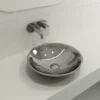BOCCHI Venezia 16" Round Vessel Fireclay Bathroom Sink, Platinum, 1120-401-0125