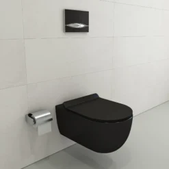BOCCHI Vettore Wall-Hung Toilet Bowl in Matte Black, 1416-004-0129