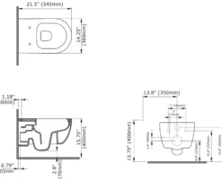 BOCCHI Vettore Wall-Hung Toilet Bowl in White, 1416-001-0129
