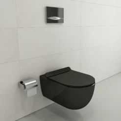 BOCCHI Vettore Wall-Hung Toilet Bowl in Black, 1416-005-0129