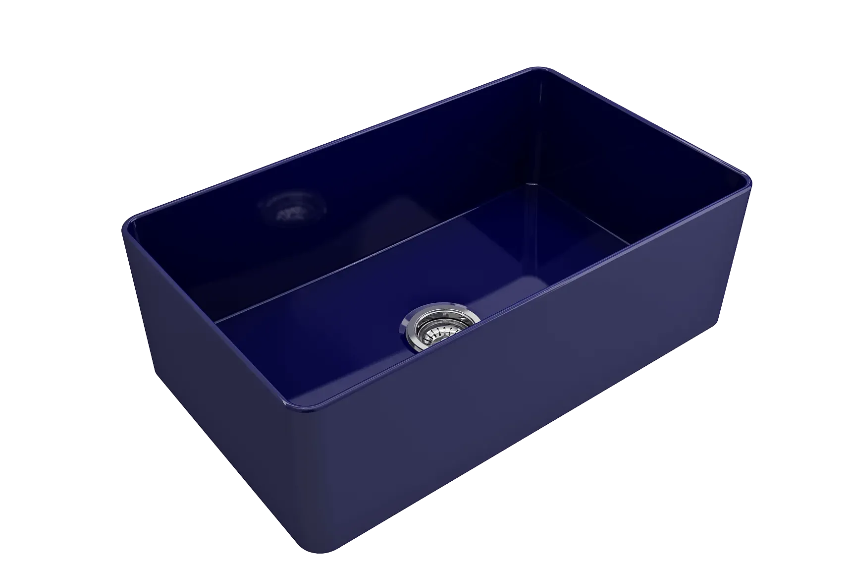 BOCCHI Aderci Ultra-Slim 30" Fireclay Farmhouse Sink, Sapphire Blue, 1481-010-0120