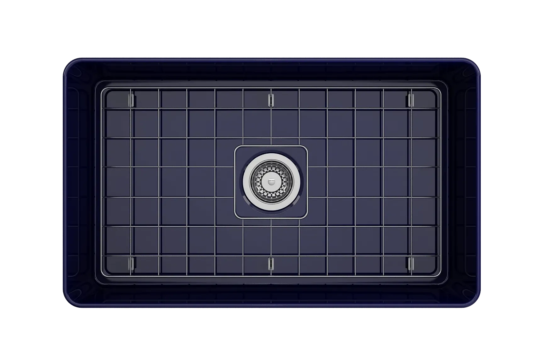 BOCCHI Aderci Ultra-Slim 30" Fireclay Farmhouse Sink, Sapphire Blue, 1481-010-0120