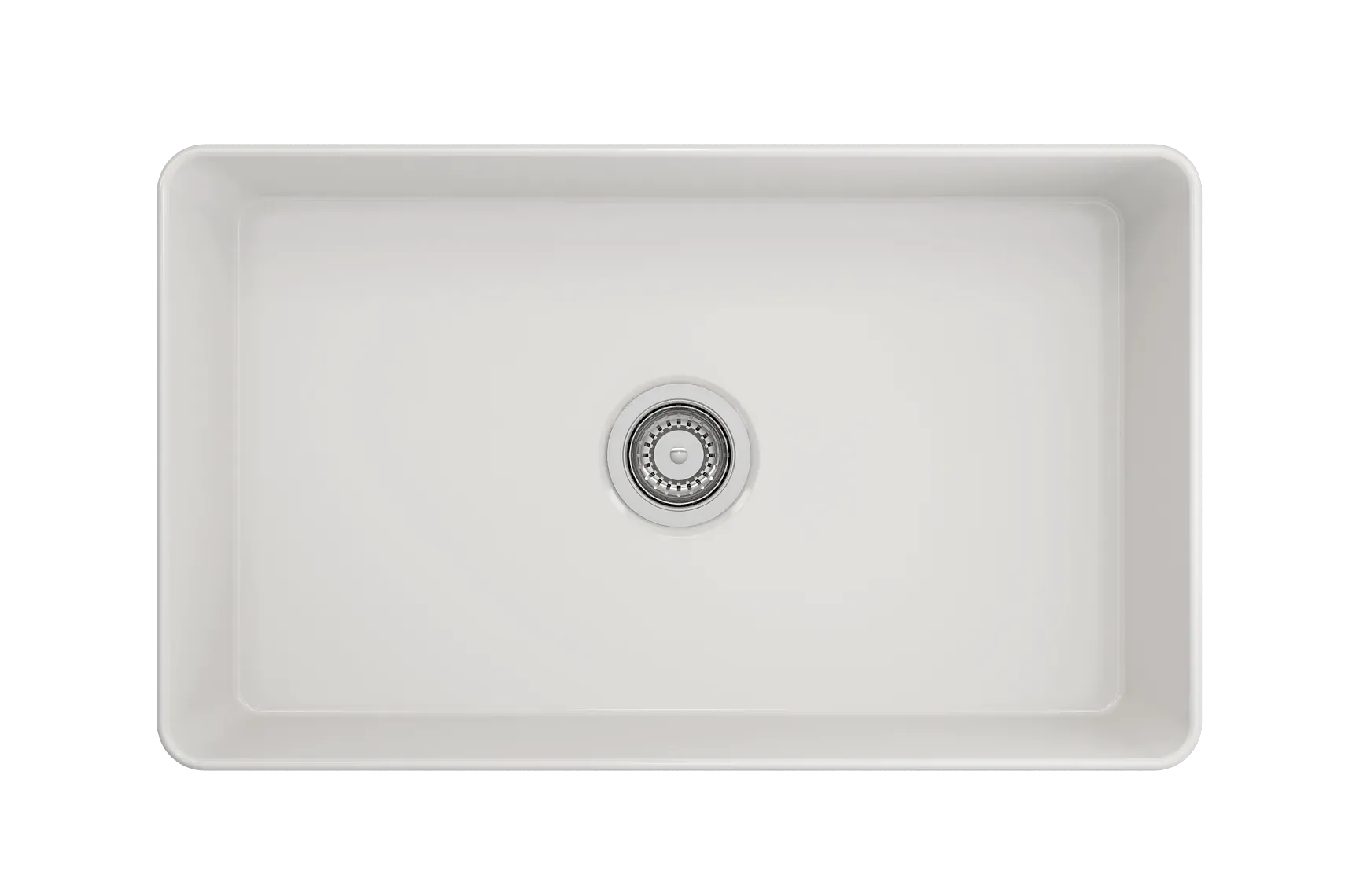 BOCCHI Aderci Ultra-Slim 30" Fireclay Farmhouse Sink, White, 1481-001-0120