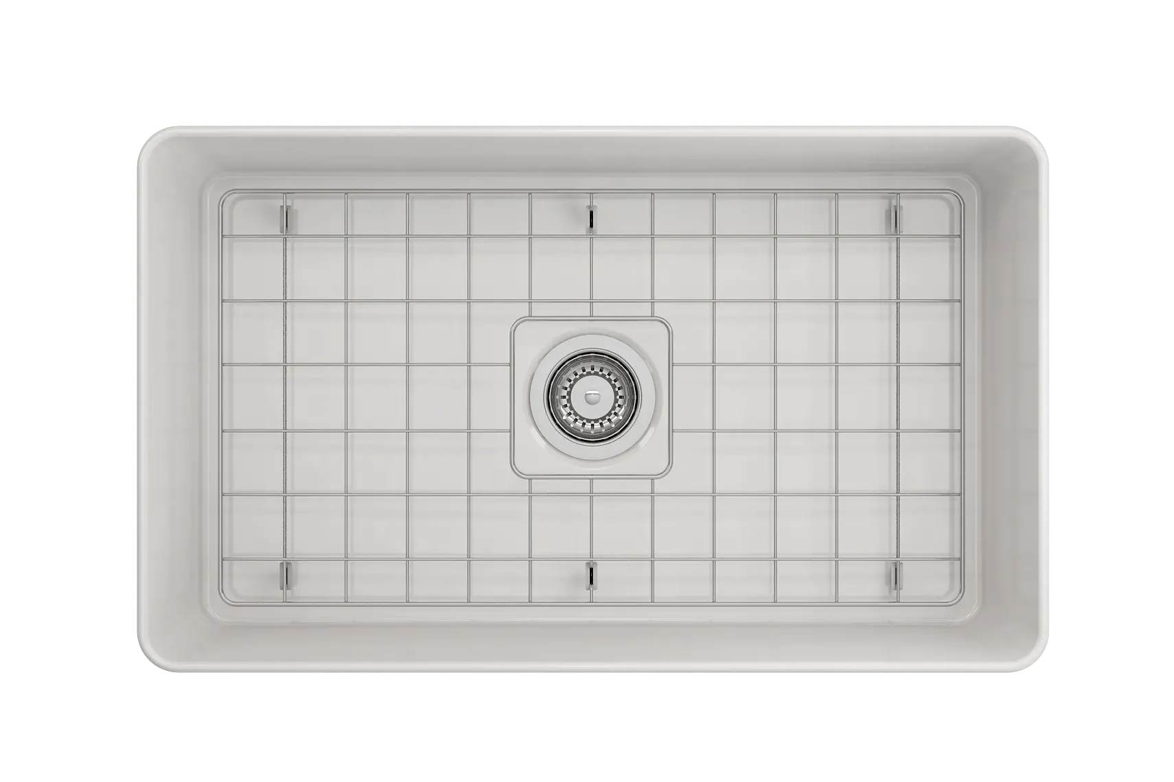 BOCCHI Aderci Ultra-Slim 30" Fireclay Farmhouse Sink, White, 1481-001-0120