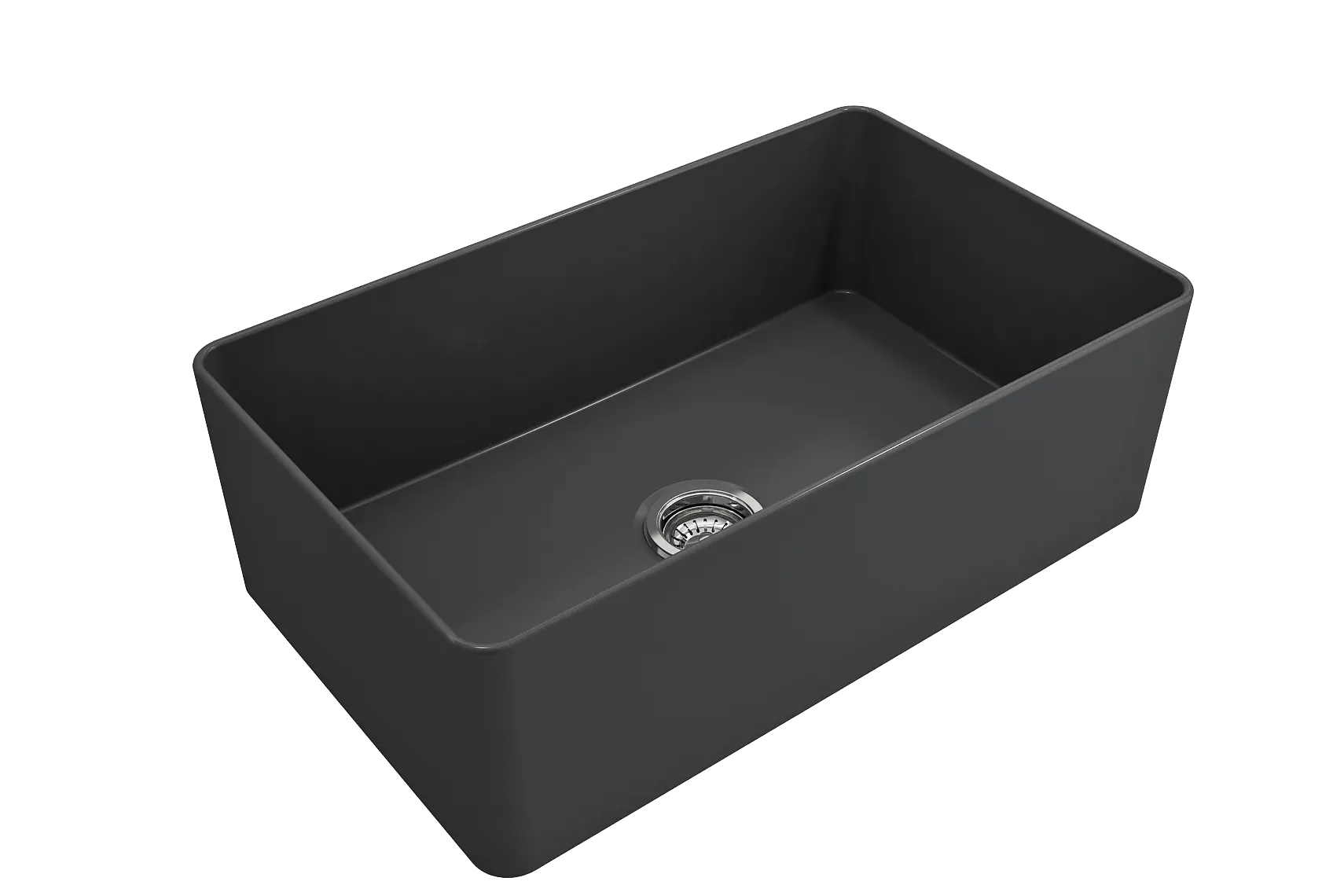 BOCCHI Aderci Ultra-Slim 30" Fireclay Farmhouse Sink, Matte Dark Gray, 1481-020-0120