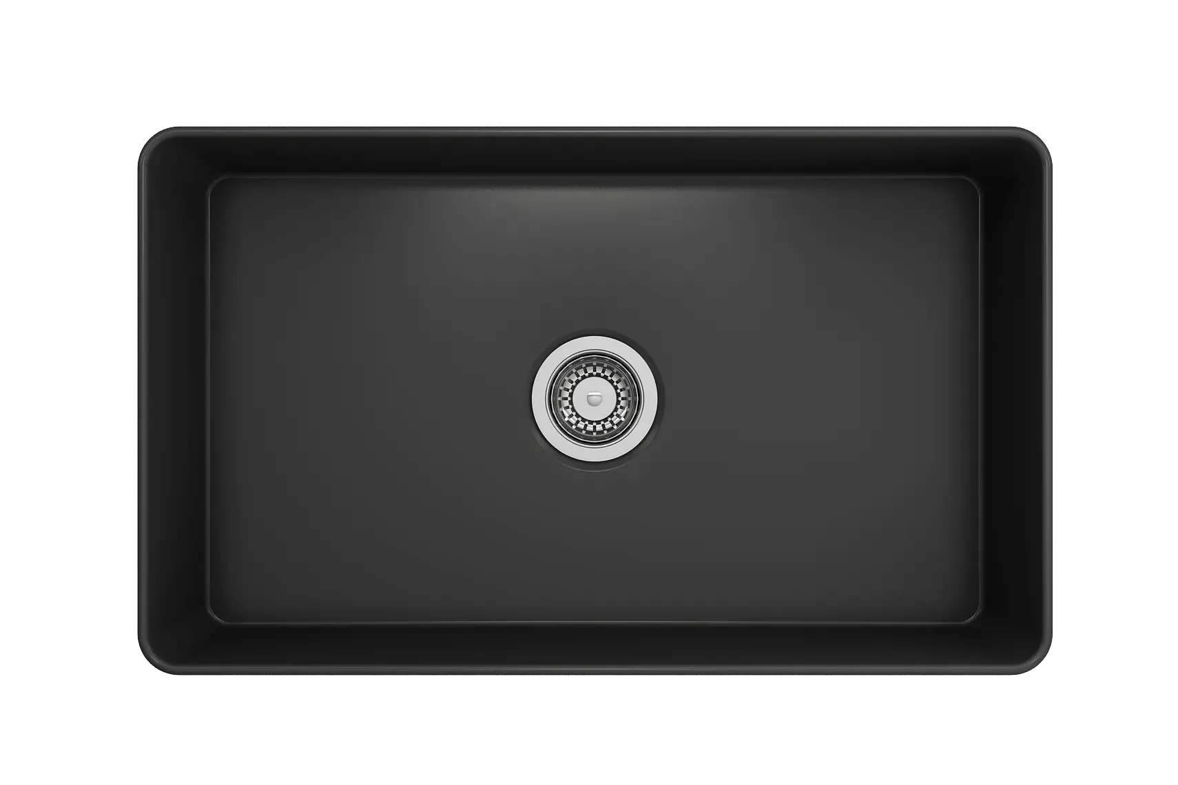 BOCCHI Aderci Ultra-Slim 30" Fireclay Farmhouse Sink, Matte Dark Gray, 1481-020-0120