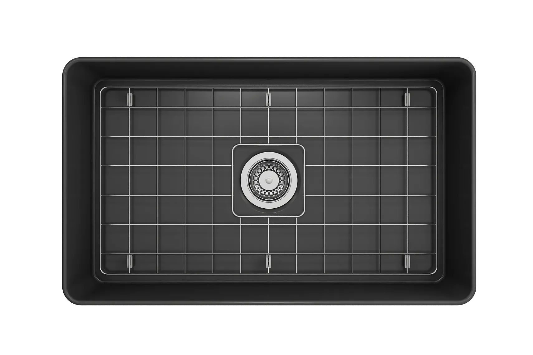 BOCCHI Aderci Ultra-Slim 30" Fireclay Farmhouse Sink, Matte Dark Gray, 1481-020-0120