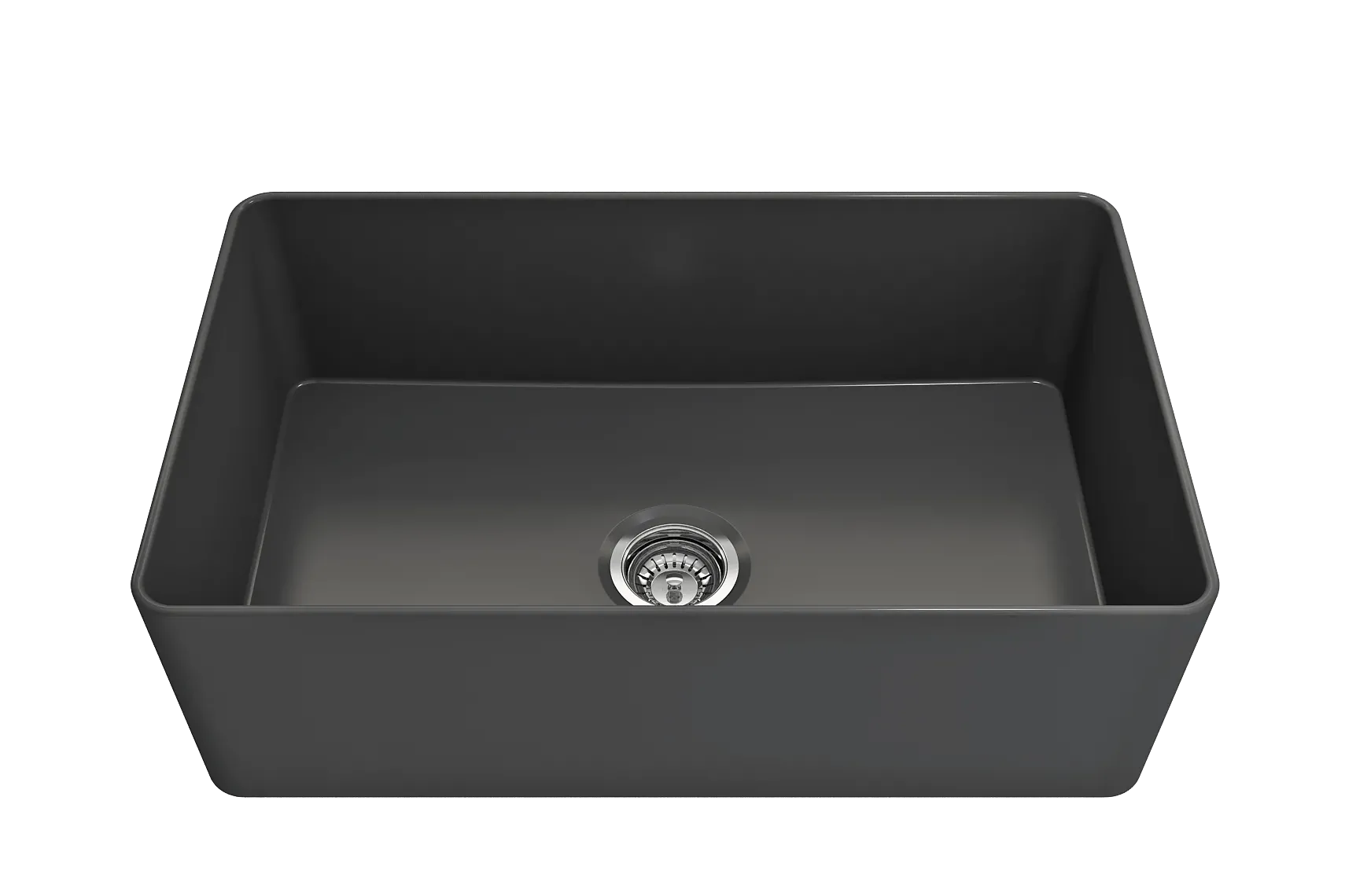 BOCCHI Aderci Ultra-Slim 30" Fireclay Farmhouse Sink, Matte Dark Gray, 1481-020-0120
