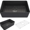 BOCCHI Aderci Ultra-Slim 30" Fireclay Farmhouse Sink, Matte Brown, 1481-025-0120