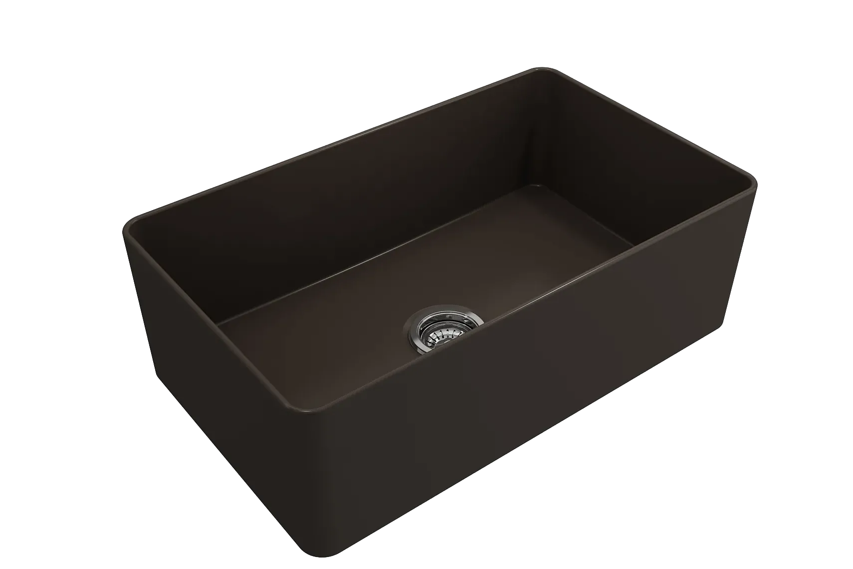 BOCCHI Aderci Ultra-Slim 30" Fireclay Farmhouse Sink, Matte Brown, 1481-025-0120
