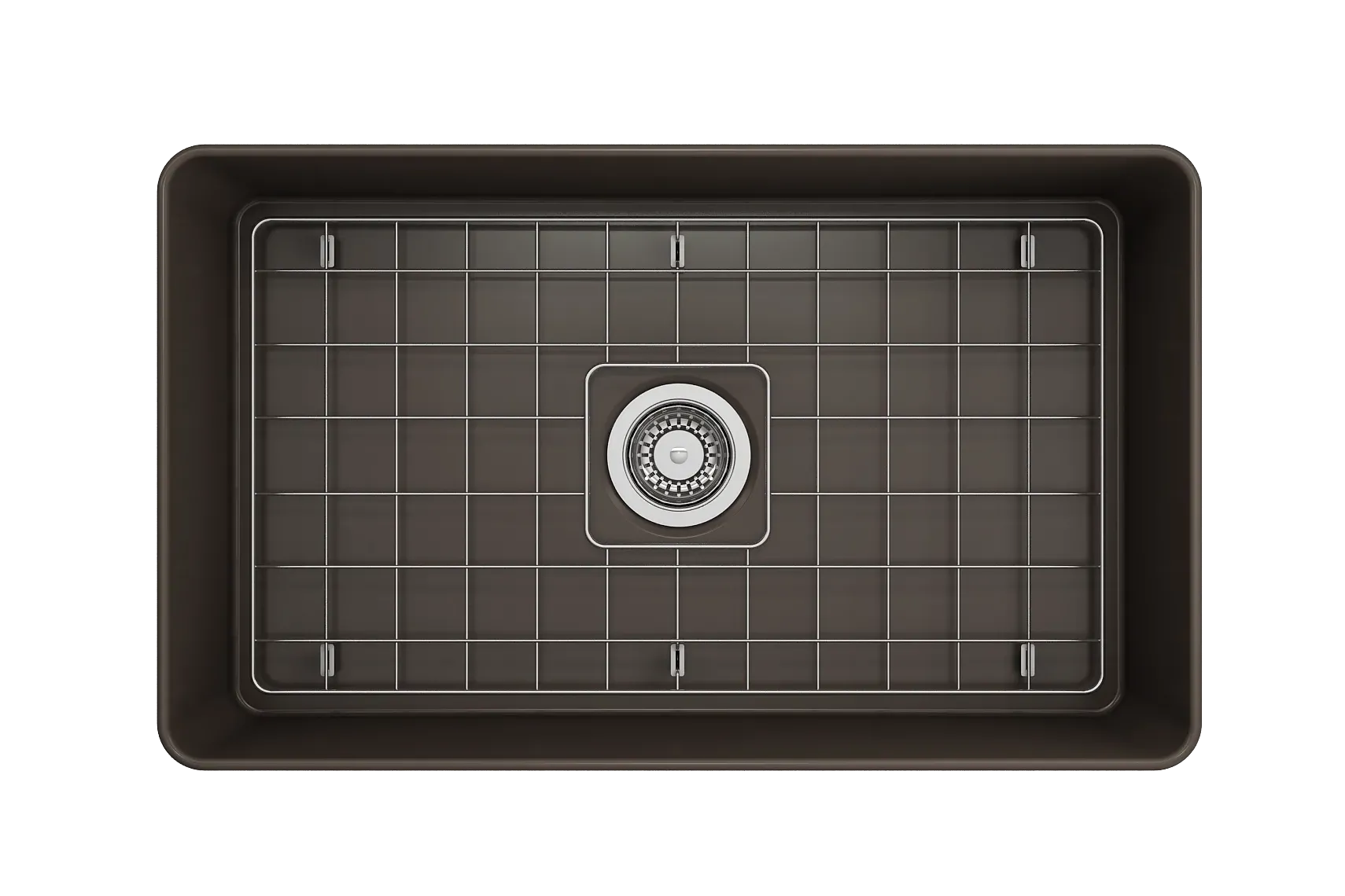 BOCCHI Aderci Ultra-Slim 30" Fireclay Farmhouse Sink, Matte Brown, 1481-025-0120