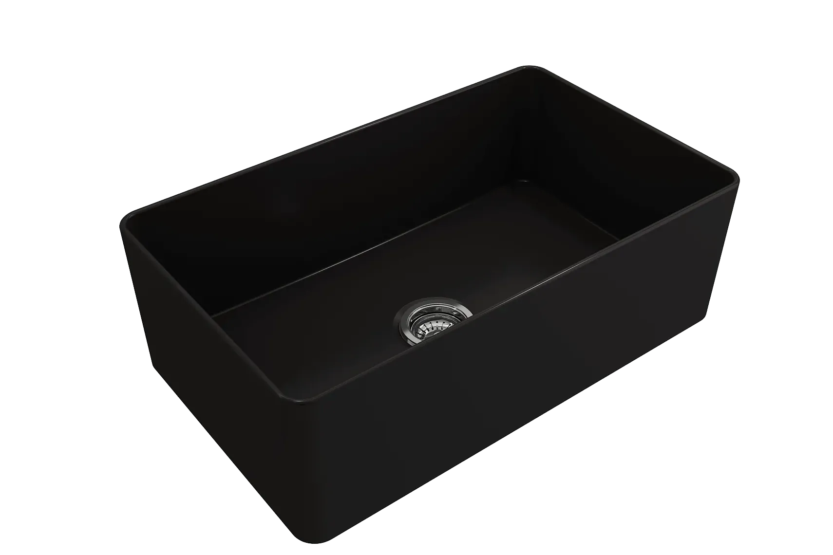 BOCCHI Aderci Ultra-Slim 30" Fireclay Farmhouse Sink, Matte Black, 1481-004-0120