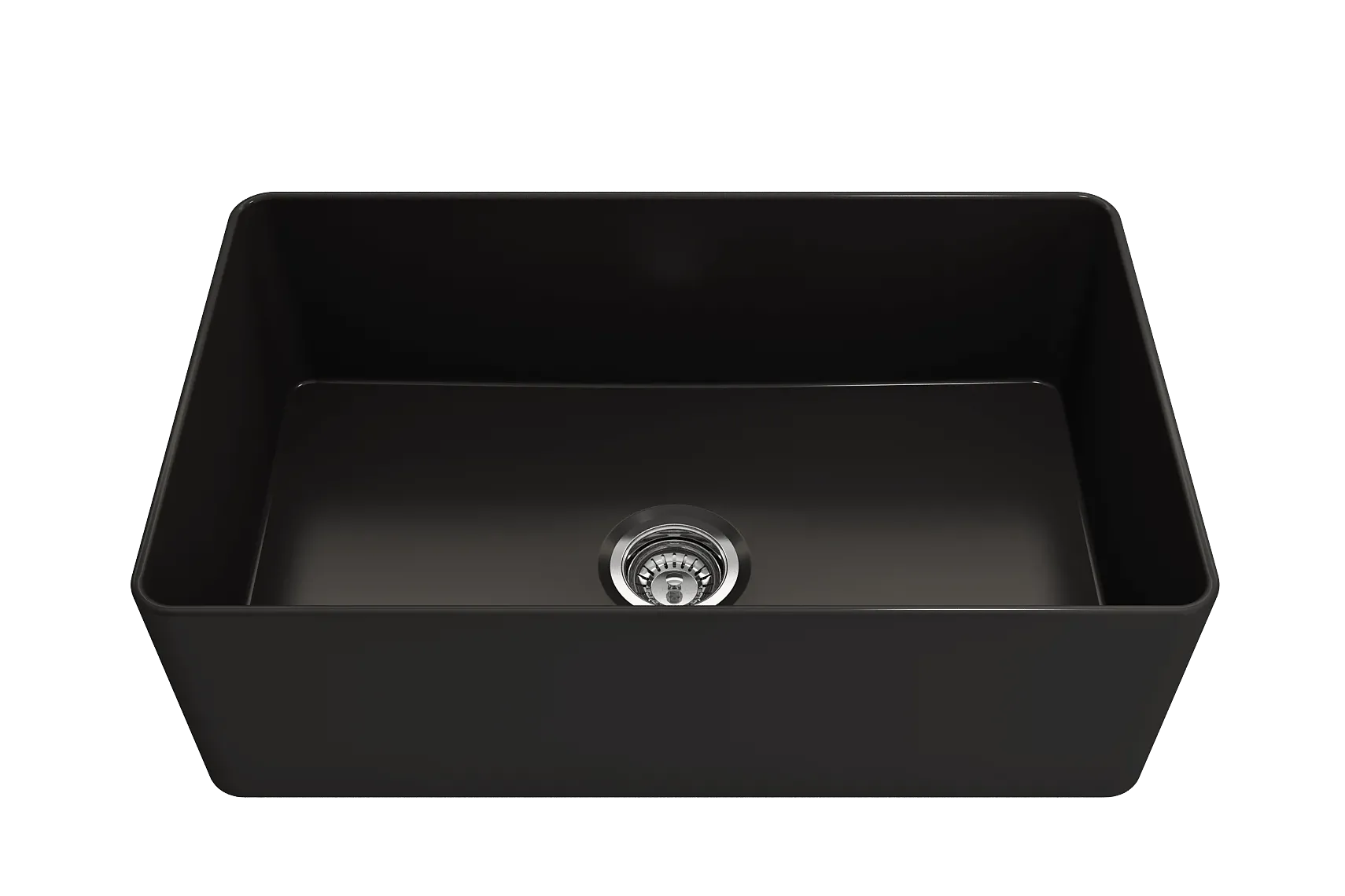 BOCCHI Aderci Ultra-Slim 30" Fireclay Farmhouse Sink, Matte Black, 1481-004-0120