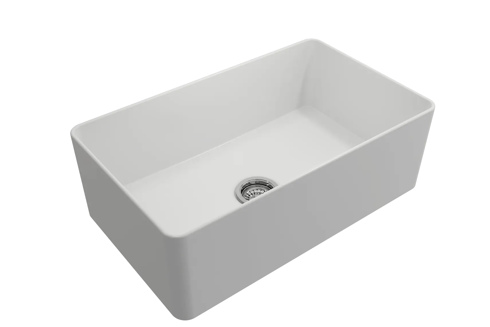 BOCCHI Aderci Ultra-Slim 30" Fireclay Farmhouse Sink, Matte White, 1481-002-0120