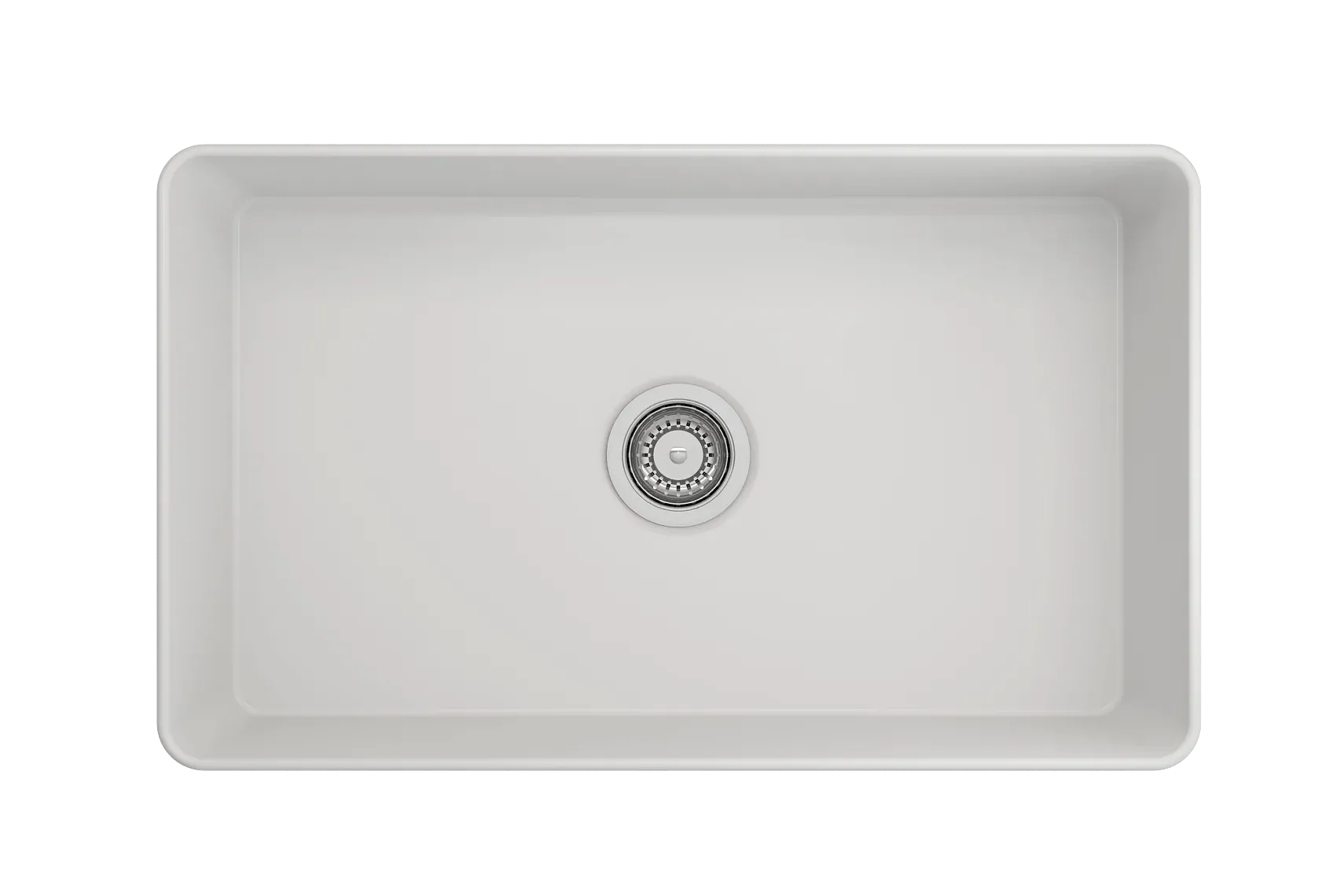 BOCCHI Aderci Ultra-Slim 30" Fireclay Farmhouse Sink, Matte White, 1481-002-0120