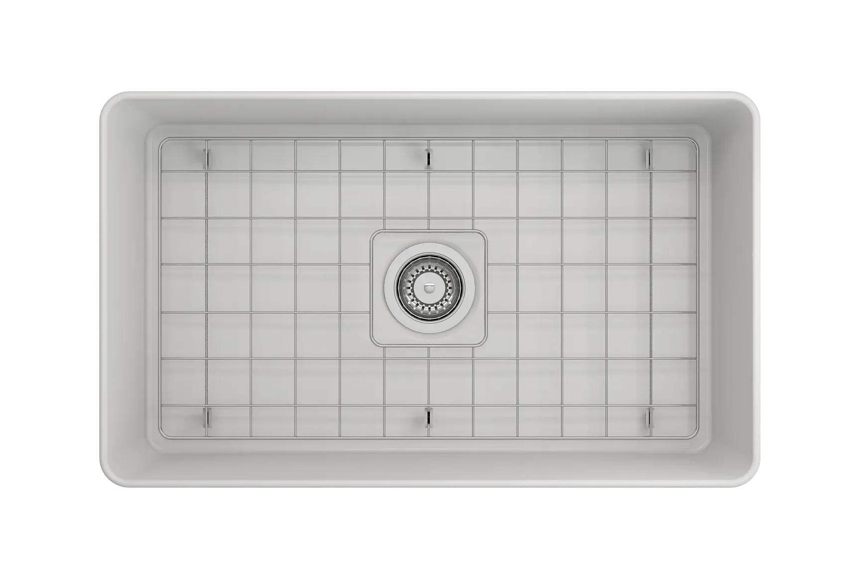 BOCCHI Aderci Ultra-Slim 30" Fireclay Farmhouse Sink, Matte White, 1481-002-0120