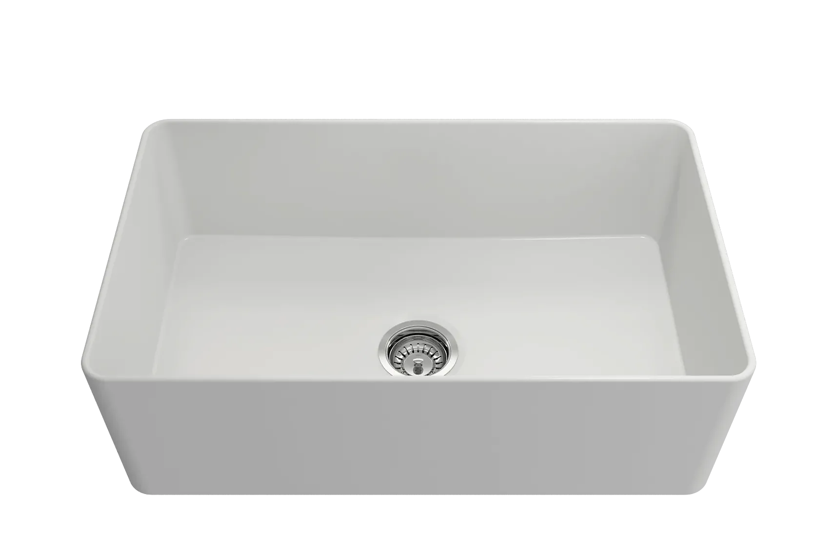 BOCCHI Aderci Ultra-Slim 30" Fireclay Farmhouse Sink, Matte White, 1481-002-0120