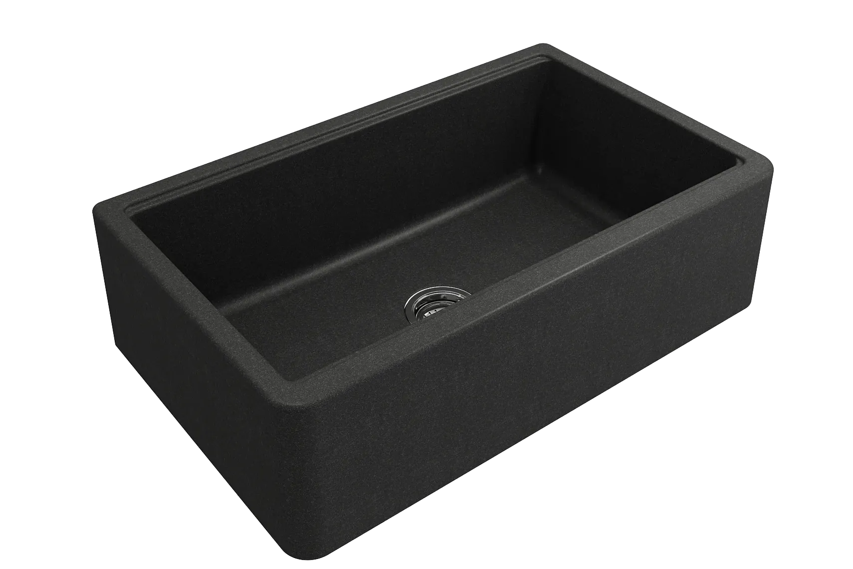 BOCCHI Arona 33" Composite Granite Workstation Farmhouse Sink with Accessories, Metallic Black, 1600-505-0120