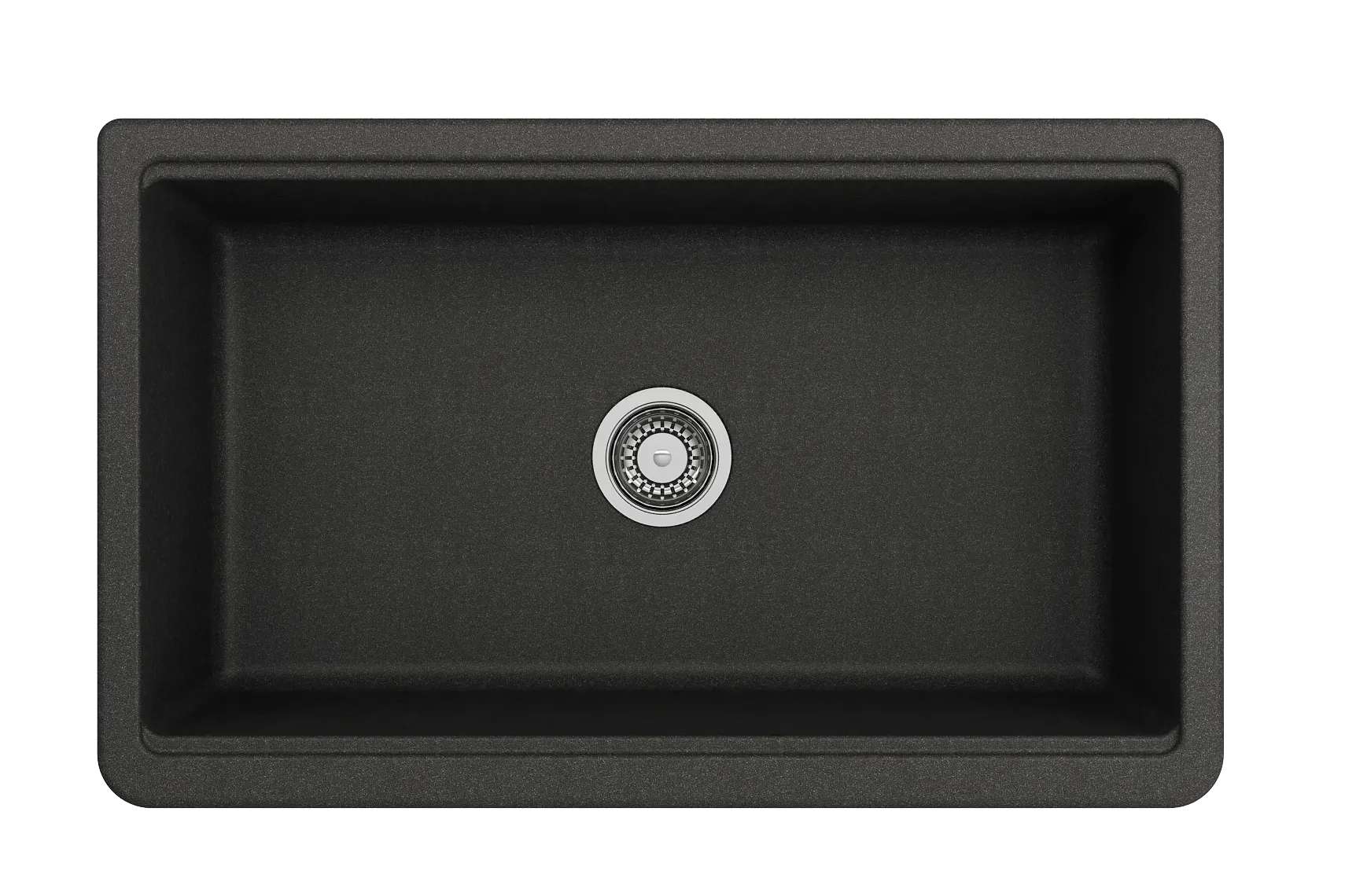 BOCCHI Arona 33" Granite Workstation Farmhouse Sink Kit with Faucet and Accessories, Metallic Black (sink) / Chrome (faucet), 1600-505-2020CH