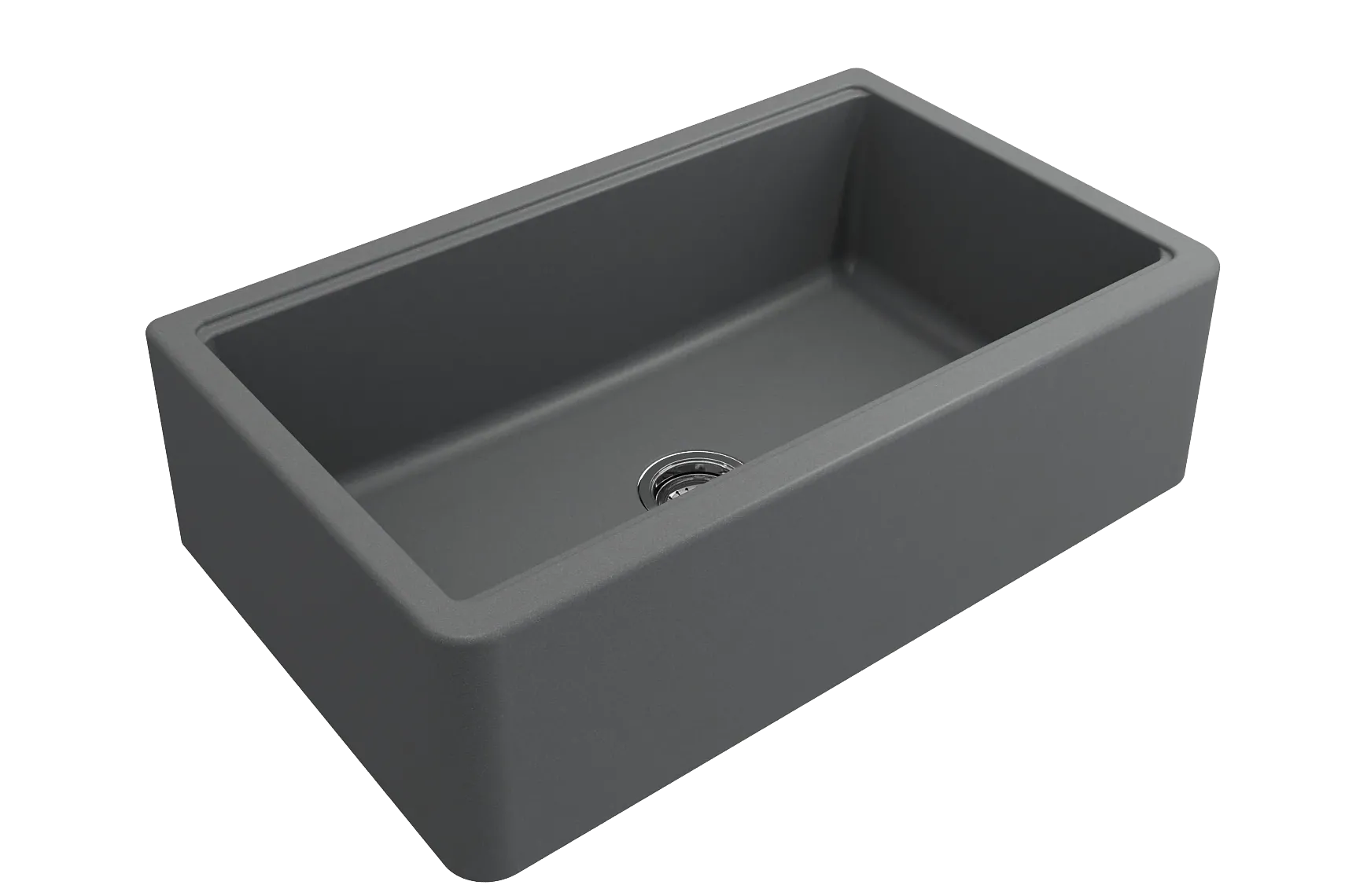 BOCCHI Arona 33" Granite Workstation Farmhouse Sink Kit with Faucet and Accessories, Concrete Gray (sink) / Chrome (faucet), 1600-506-2020CH
