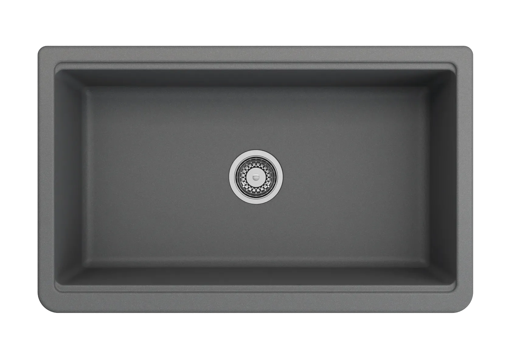 BOCCHI Arona 33" Granite Workstation Farmhouse Sink Kit with Faucet and Accessories, Concrete Gray (sink) / Chrome (faucet), 1600-506-2020CH