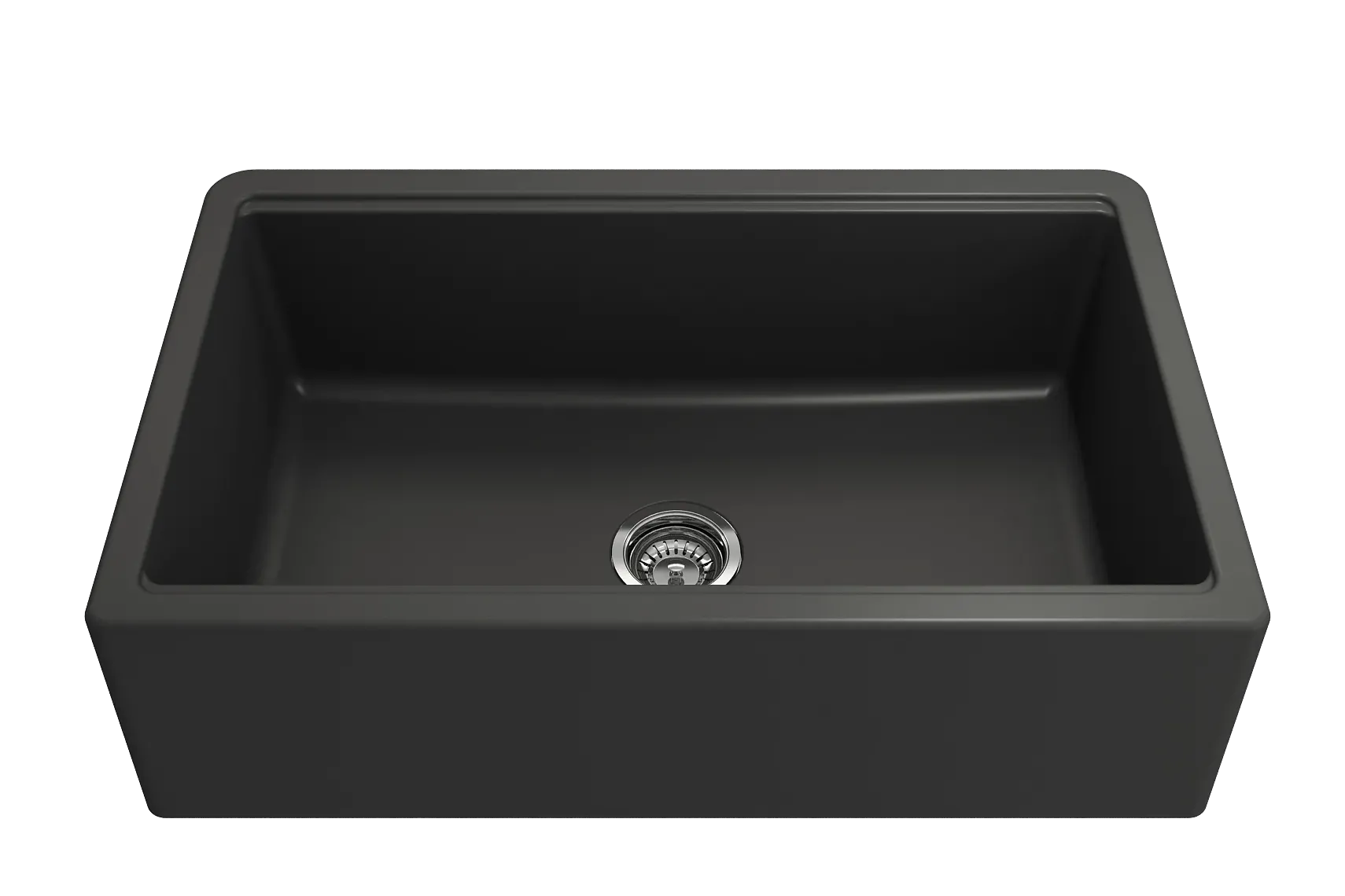BOCCHI Arona 33" Granite Workstation Farmhouse Sink Kit with Faucet and Accessories, Matte Black (sink) / Chrome (faucet), 1600-504-2020CH