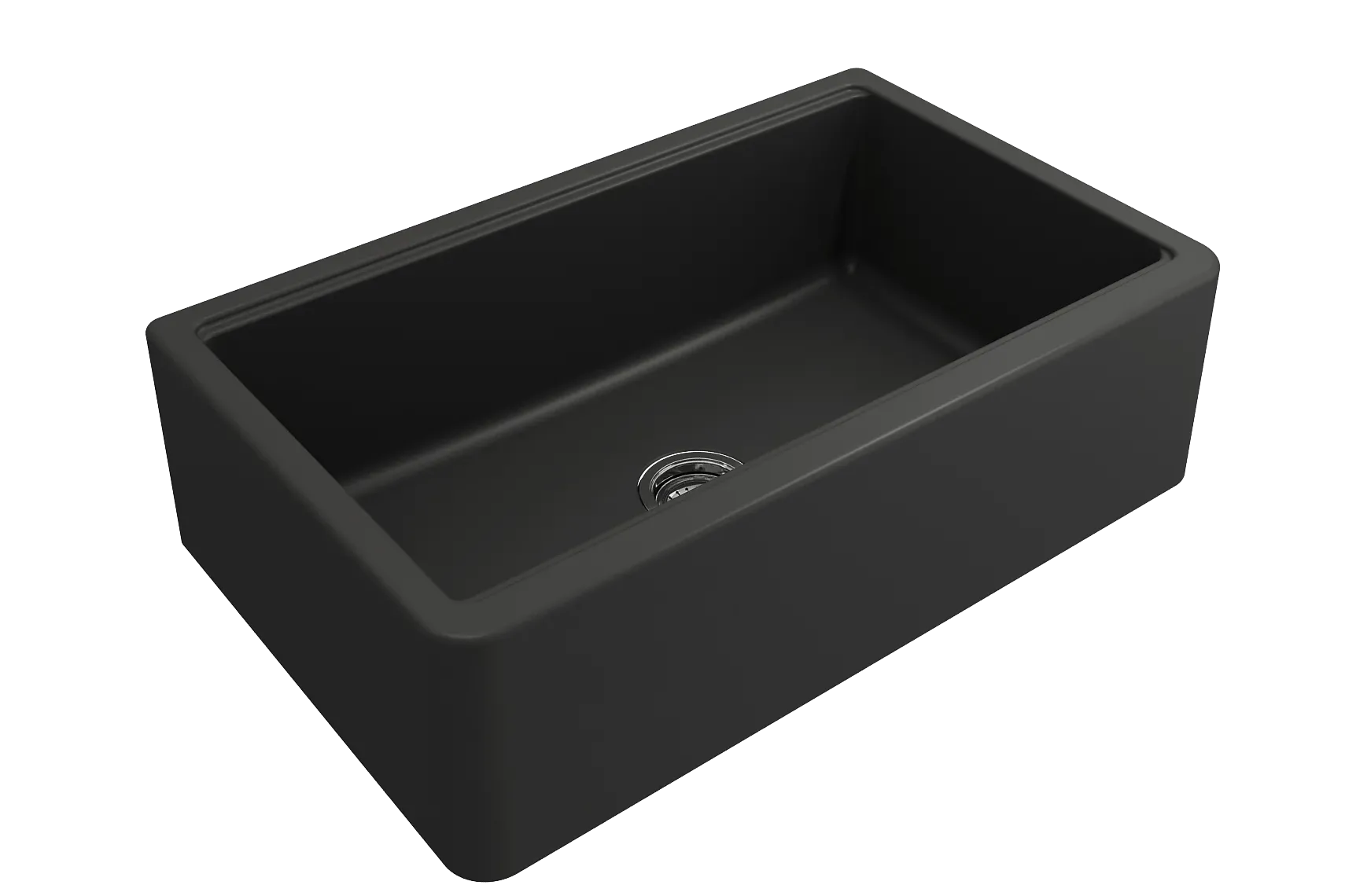 BOCCHI Arona 33" Granite Workstation Farmhouse Sink Kit with Faucet and Accessories, Matte Black (sink) / Chrome (faucet), 1600-504-2020CH