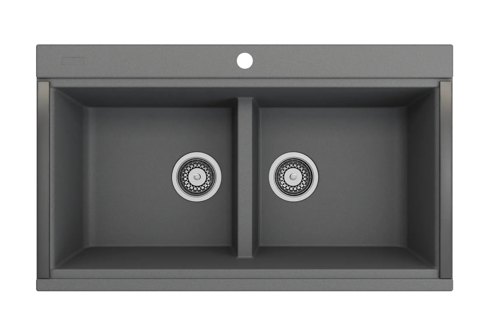 BOCCHI Baveno Lux 34" Undermount Granite Workstation Kitchen Sink Kit with Accessories, 50/50 Double Bowl, Concrete Gray, 1618-506-0126HP