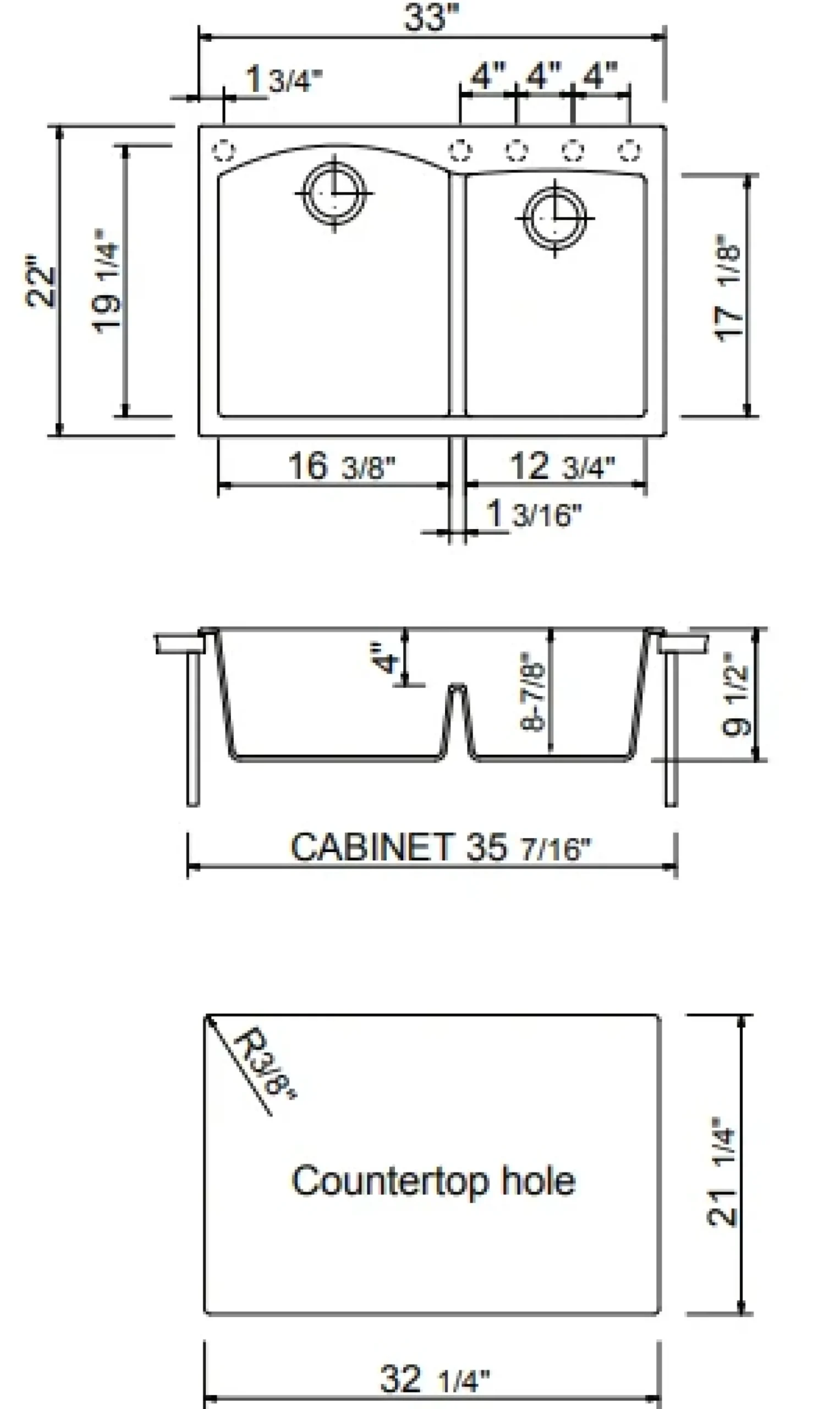 BOCCHI Campino Duo 33" Dual Mount Composite Granite Kitchen Sink, 60/40 Double Bowl, Concrete Gray, 1602-506-0126
