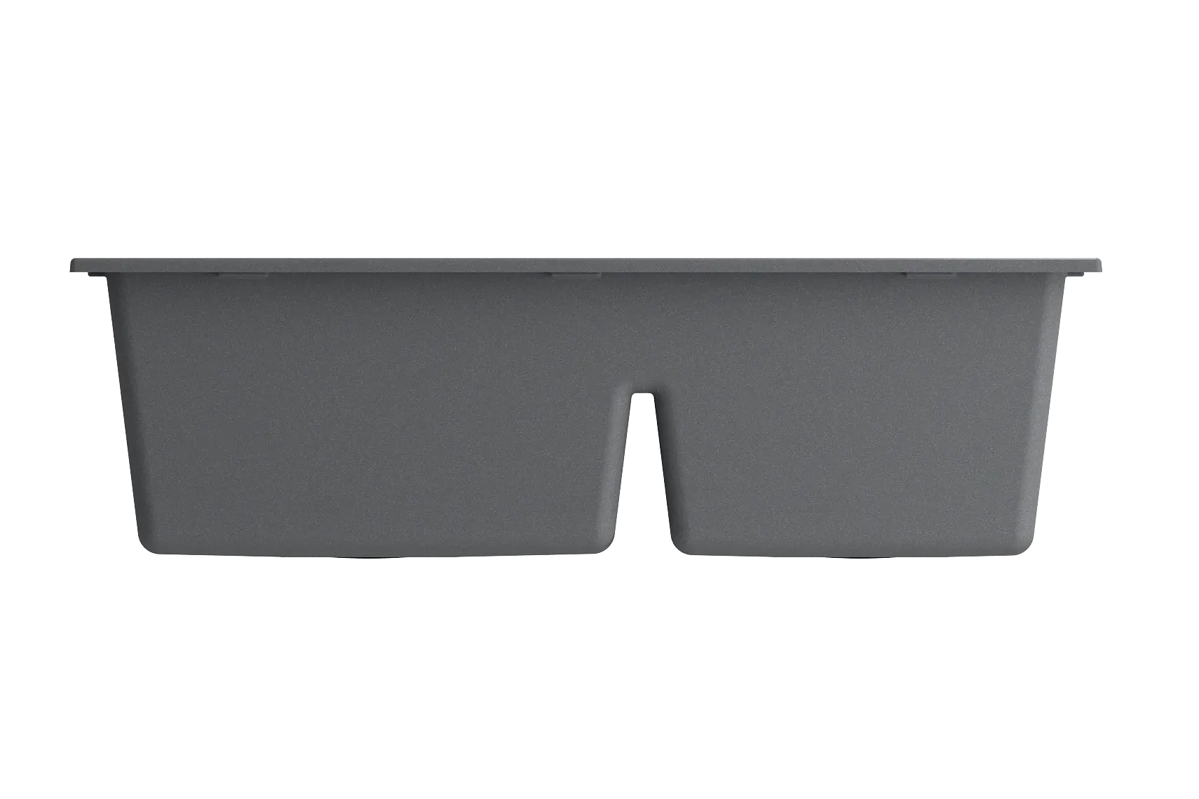 BOCCHI Campino Duo 33" Dual Mount Composite Granite Kitchen Sink, 60/40 Double Bowl, Concrete Gray, 1602-506-0126
