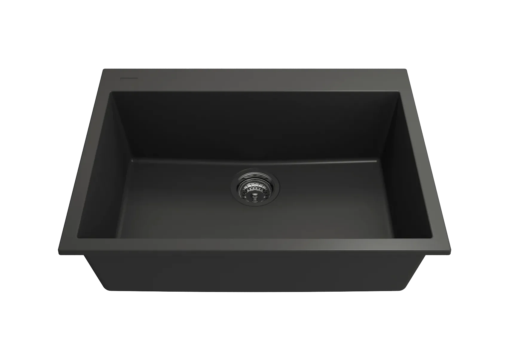 BOCCHI Campino Uno 27" Dual Mount Granite Kitchen Sink Kit, Matte Black, 1634-504-0126