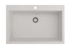BOCCHI Campino Uno 33" Dual Mount Granite Kitchen Sink Kit with Accessories, Milk White, 1604-507-0126