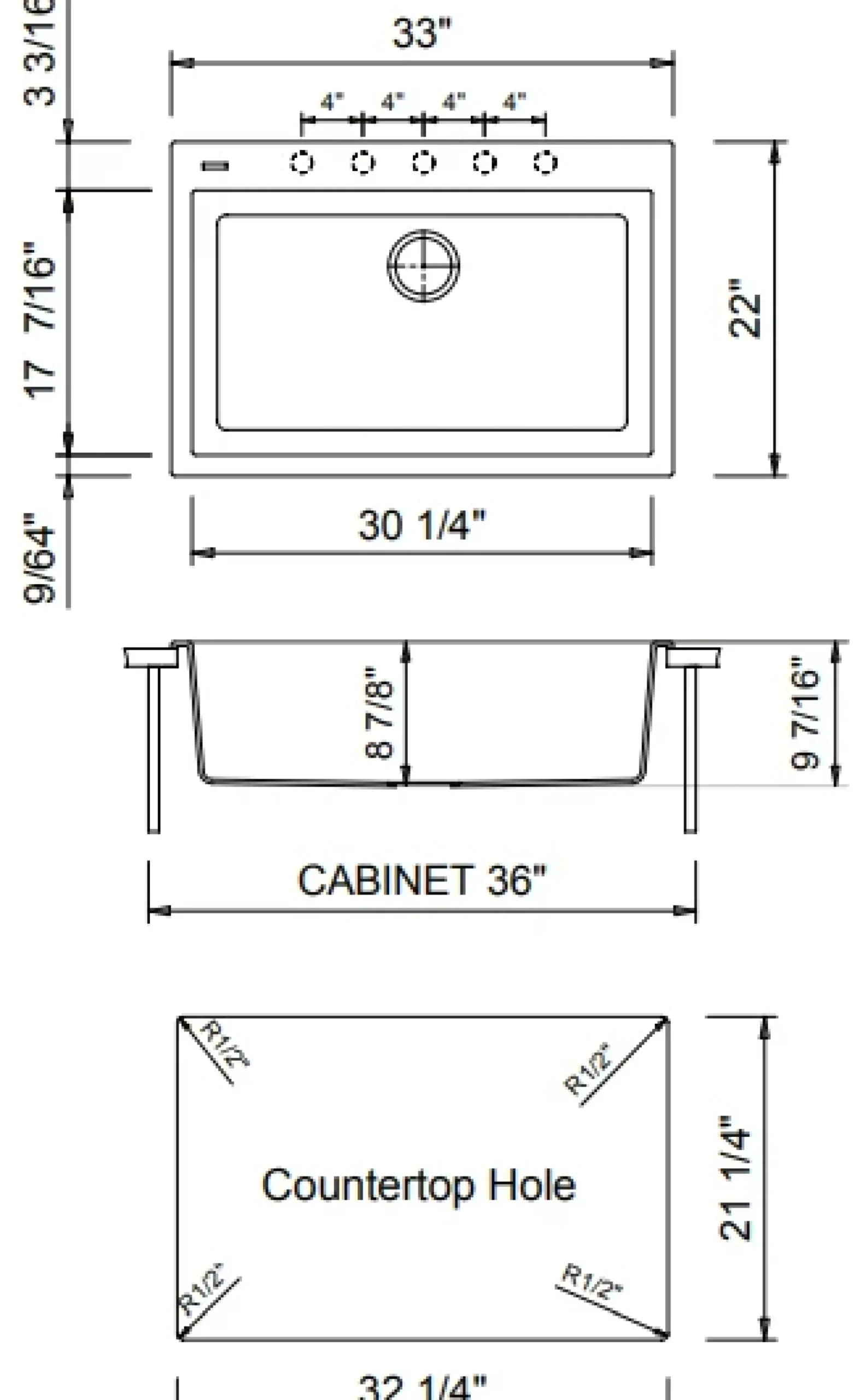 BOCCHI Campino Uno 33" Dual Mount Composite Granite Kitchen Sink, Concrete Gray, 1604-506-0126